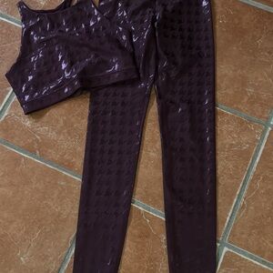 Peloton Purple Sports Bra and Leggings Set